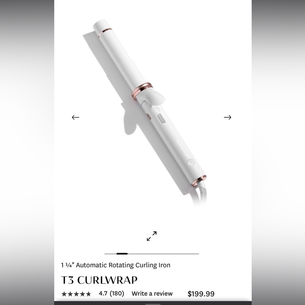 T3 Curlwrap 1.25” (1 1/4 inch) Automatic Rotating Curling Iron with Box